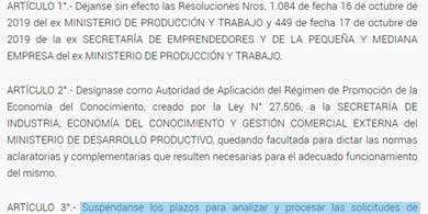 Incertidumbre por un freno a la Ley de la Economa del Conocimiento