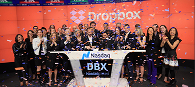 Dropbox toc la campana  en Nasdaq y cotiz mejor de lo esperado